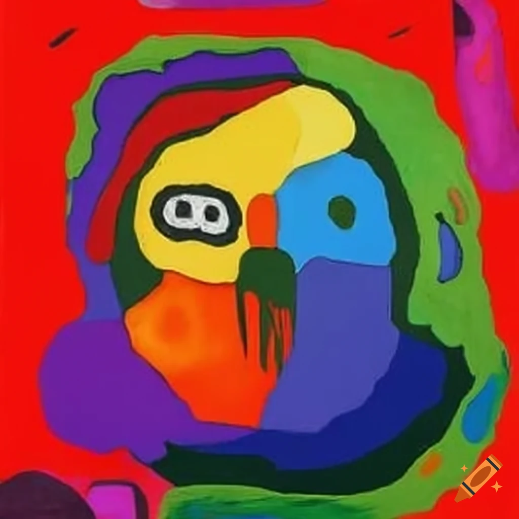 Colorful painting by Kandinsky and Karel Appel of a hacked computer screen