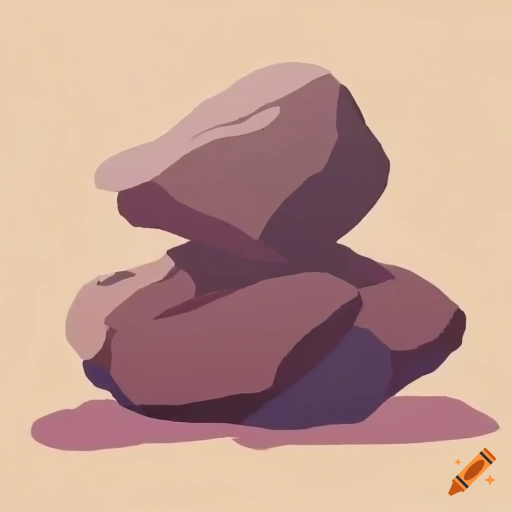 Pile of sandstone rocks in stylized video game art