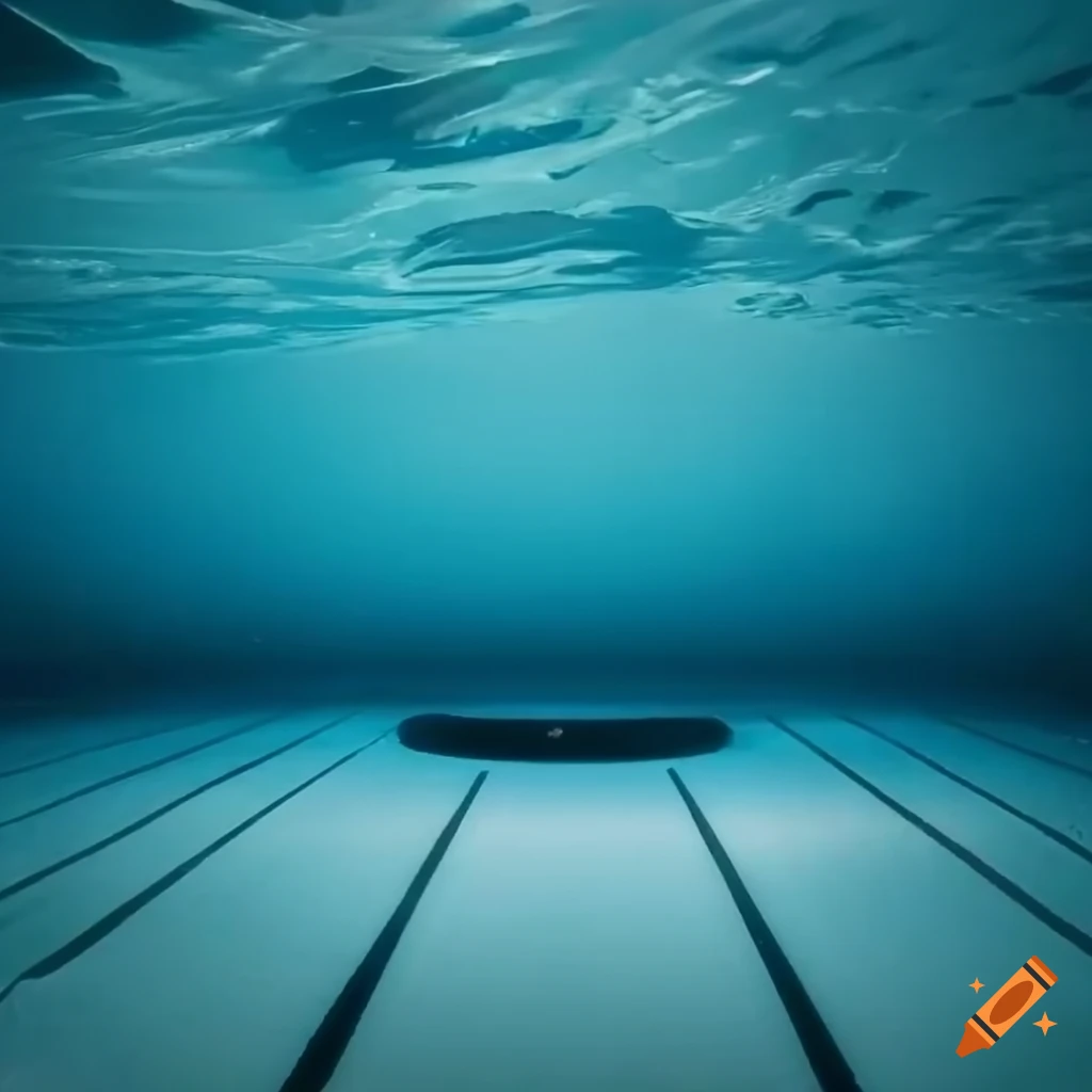 Underwater scene with a deep pool and a large hole in the ground
