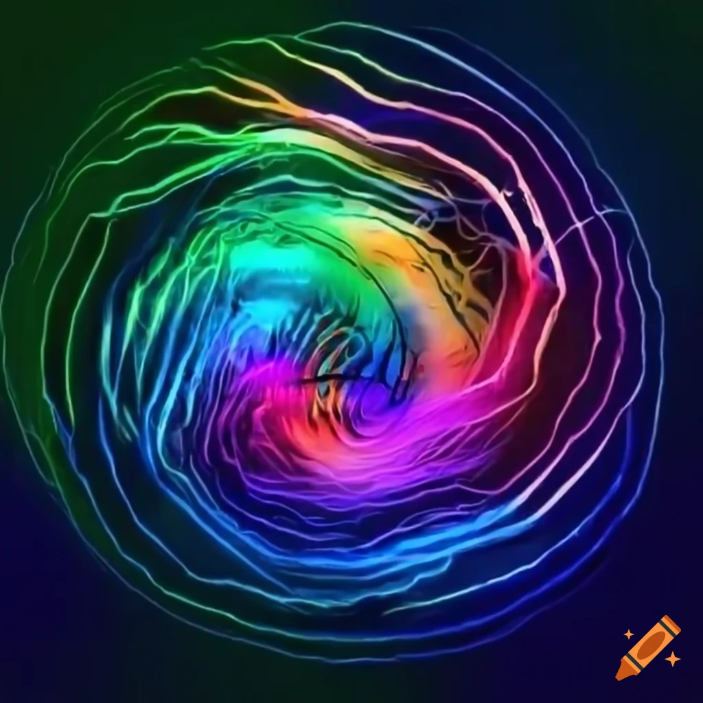 Illustration of 7 interacting spin qubits in a magnetic field