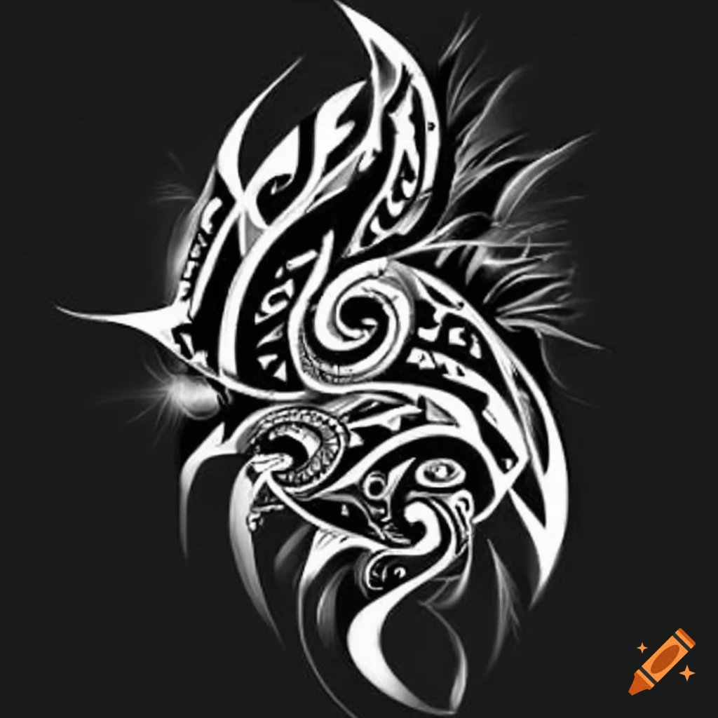 Intricately detailed tribal tattoo pattern