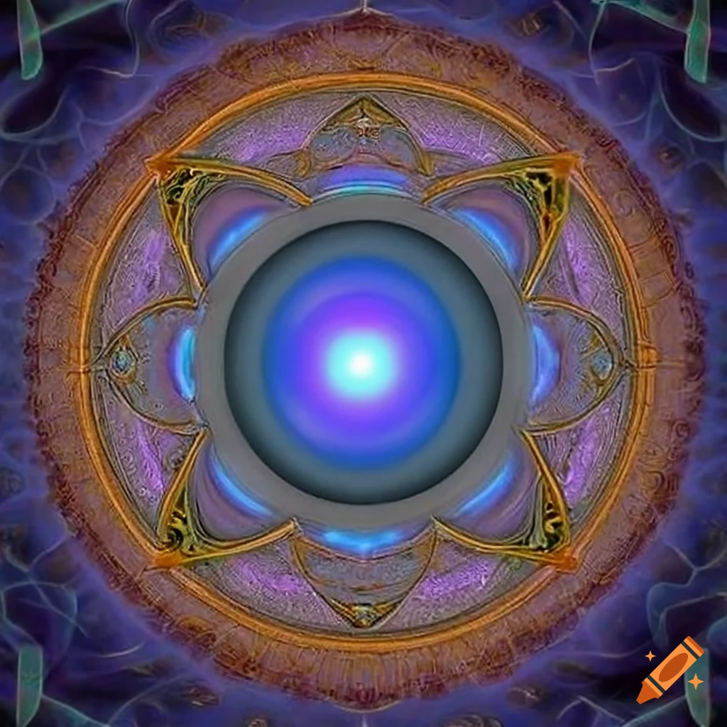 Golden Sudarshan Chakra spinning in a cosmic background