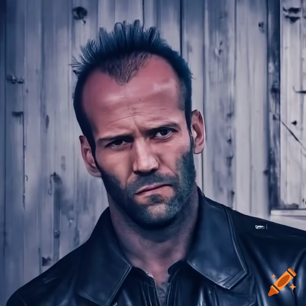 Young punk rocker with a mohawk hairstyle and black leather outfit