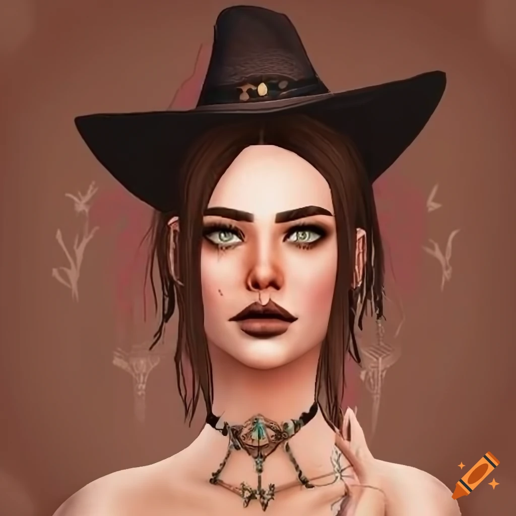 Boho witch sims woman