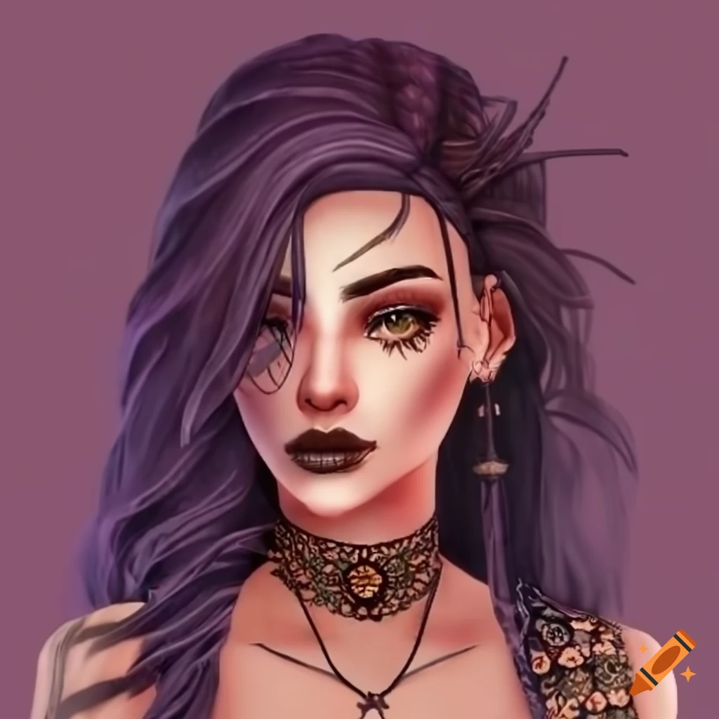 Boho witch sims woman
