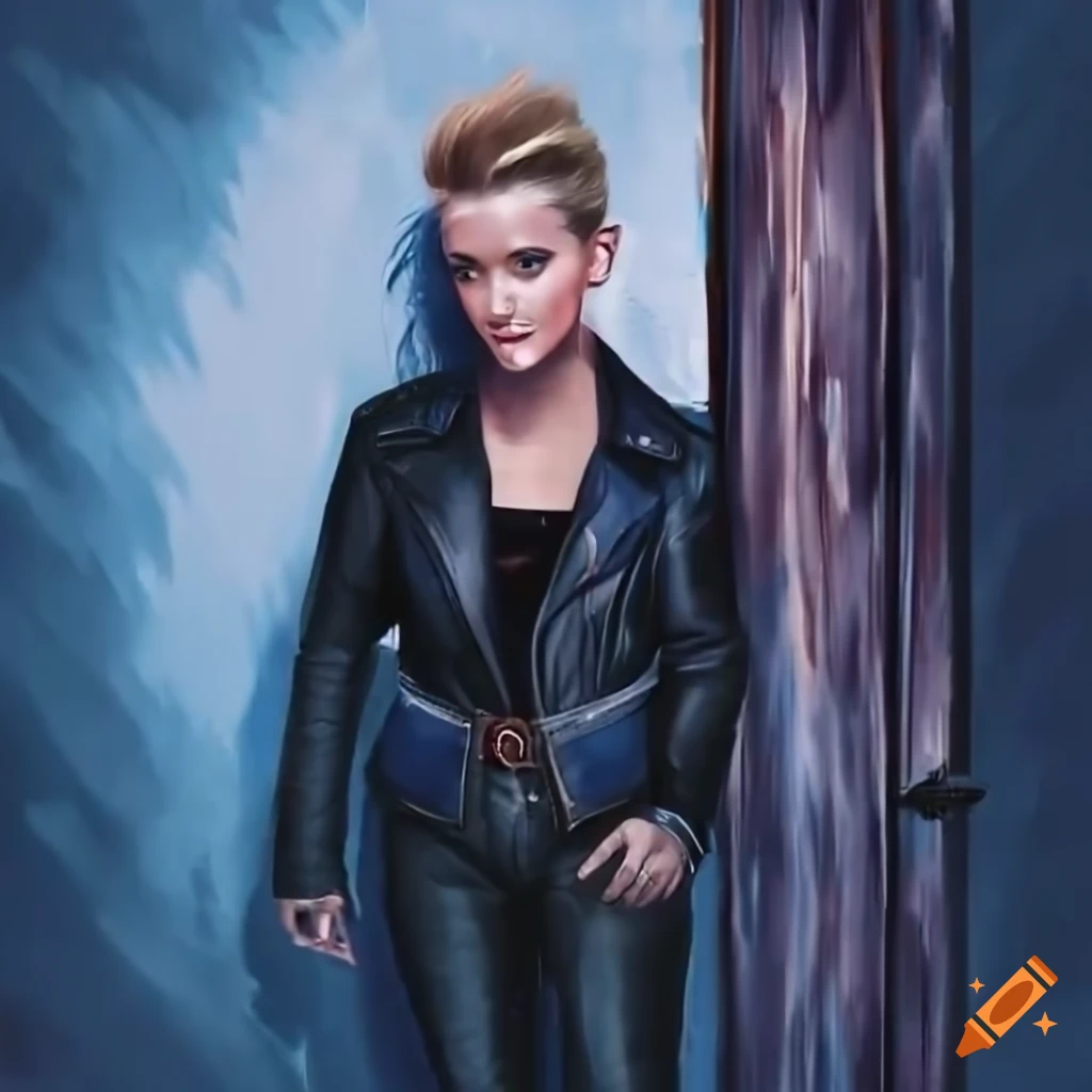 Punk rocker with a mohawk hairstyle and leather outfit on Craiyon