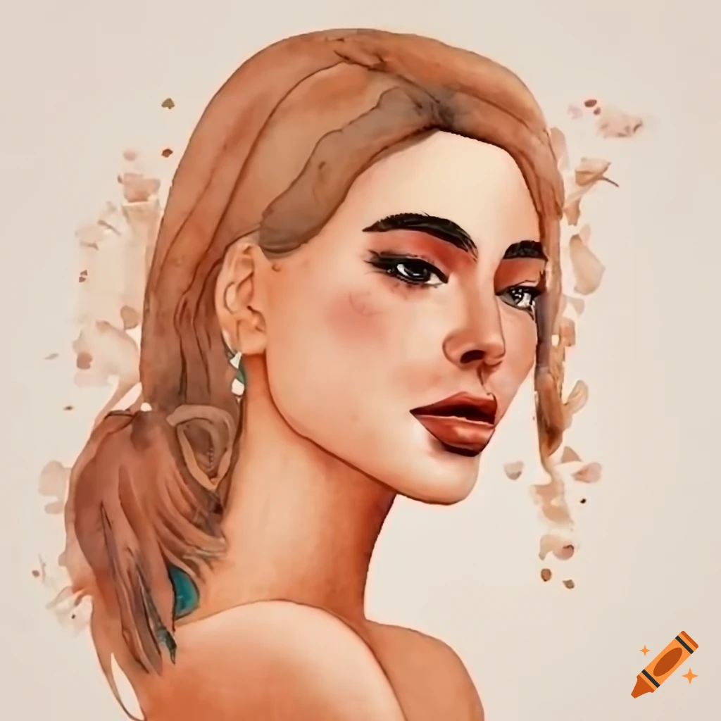 Boho woman at the beach in a Sims style