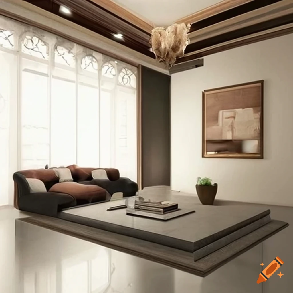 Modern Middle Eastern home interior with luxurious Micro-Topping and Micro-Cement flooring