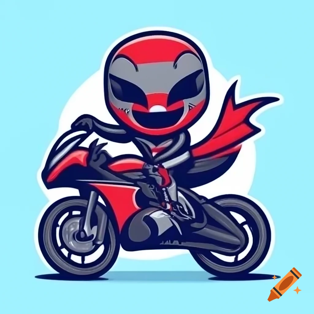 Energetic motocross mascot showcasing extreme sports spirit