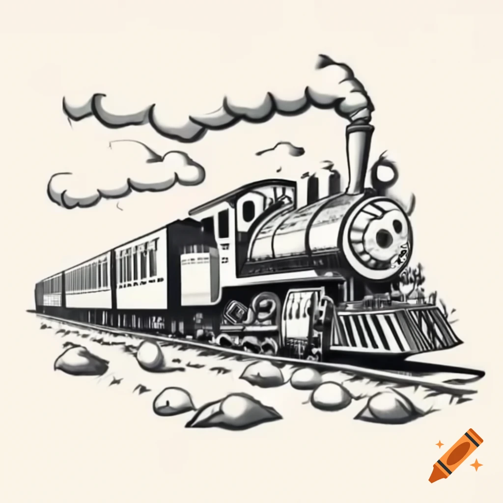 Train traveling on railway tracks
