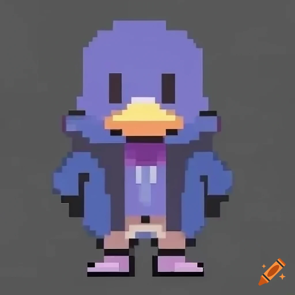 Prinny Icon Prinny from Disgaea in Sans's outfit seen from the side on Craiyon