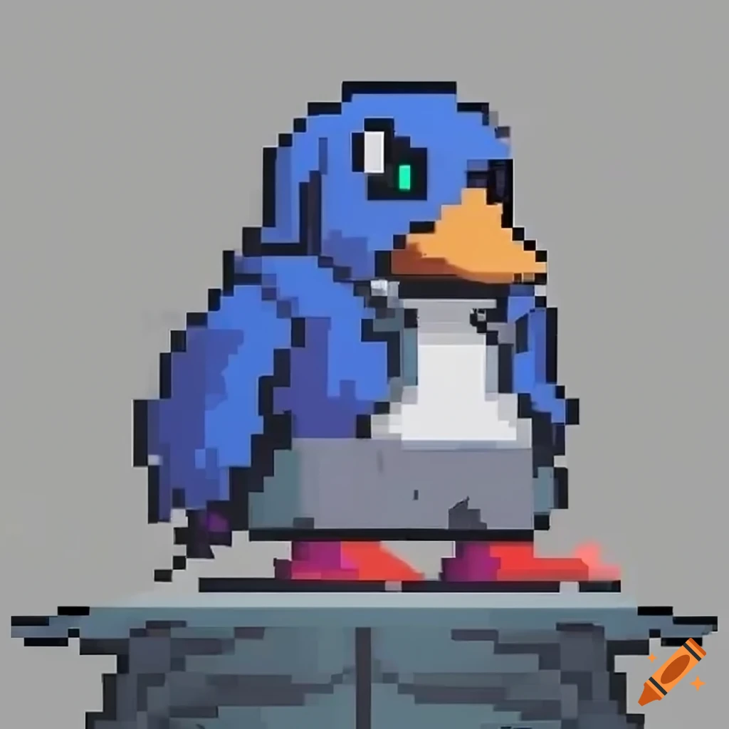 Prinny in Sans's outfit from Undertale, side view