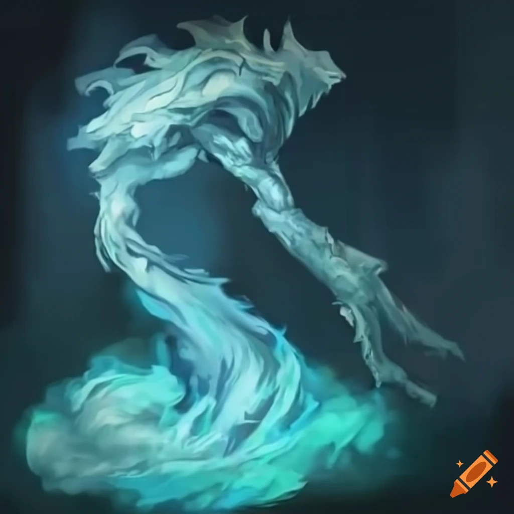 Air elemental in D&D style with windy essence