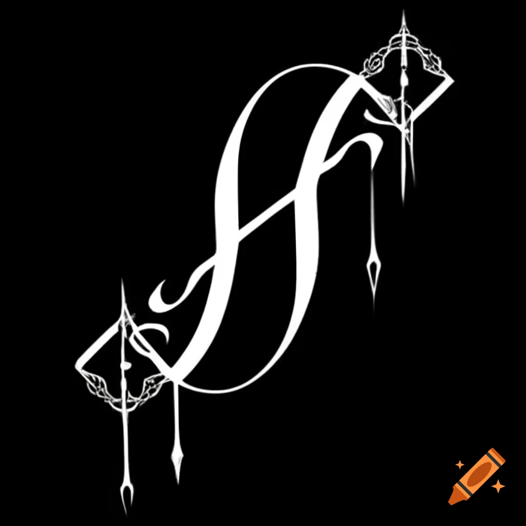 High fantasy artwork featuring spiky ivy branches and decorative letter G in Yoshitaka Amano style