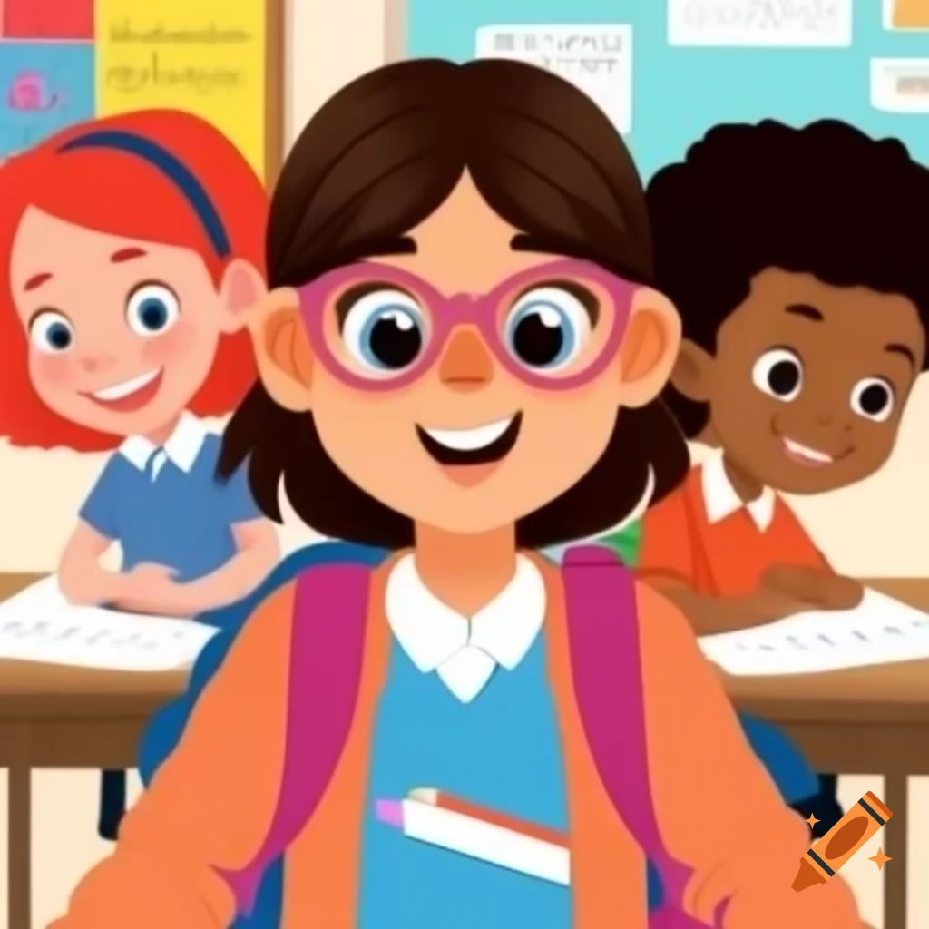 Cartoon illustration themed around back to school for school lovers