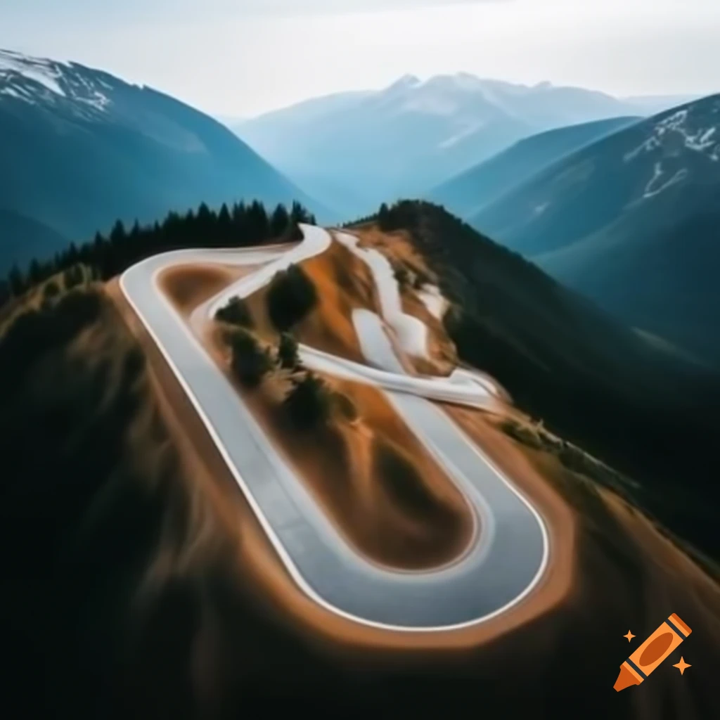 High-quality road race track in mountainous area