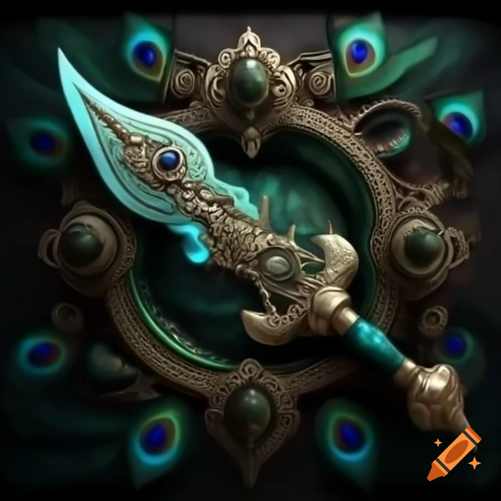 Historic Kris dagger with intricate mythological engravings