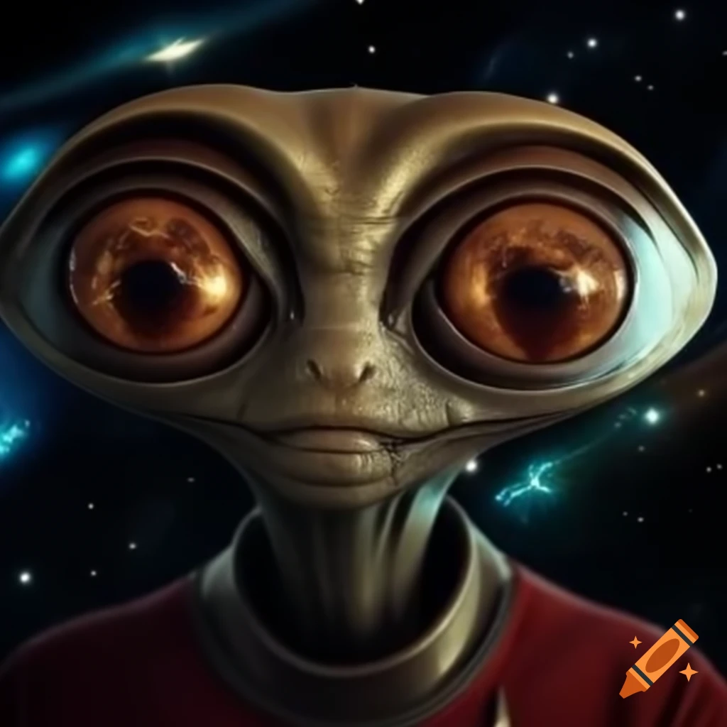 Captain John Francis from Star Trek using phaser against aliens in space