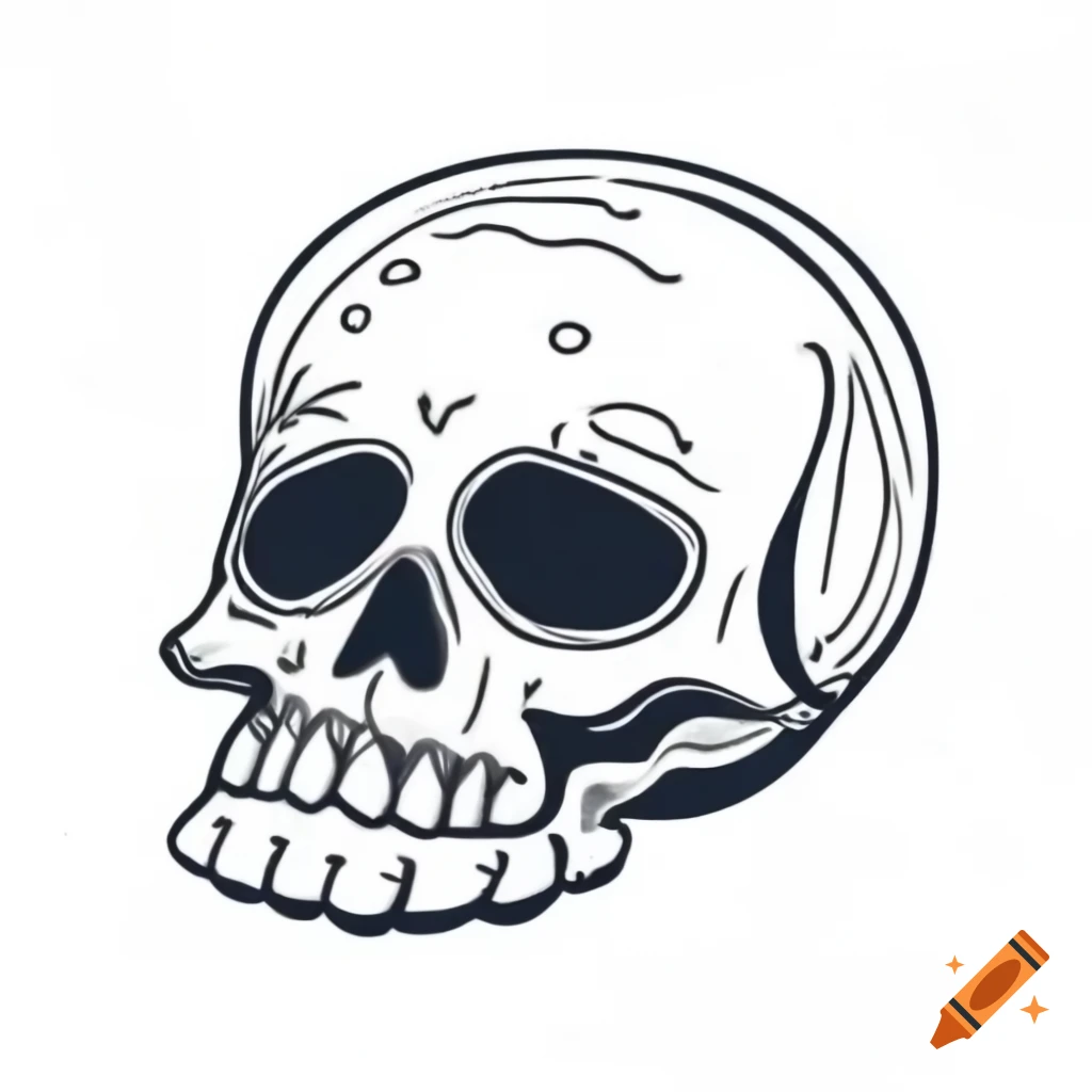 Artistically rendered skull illustration