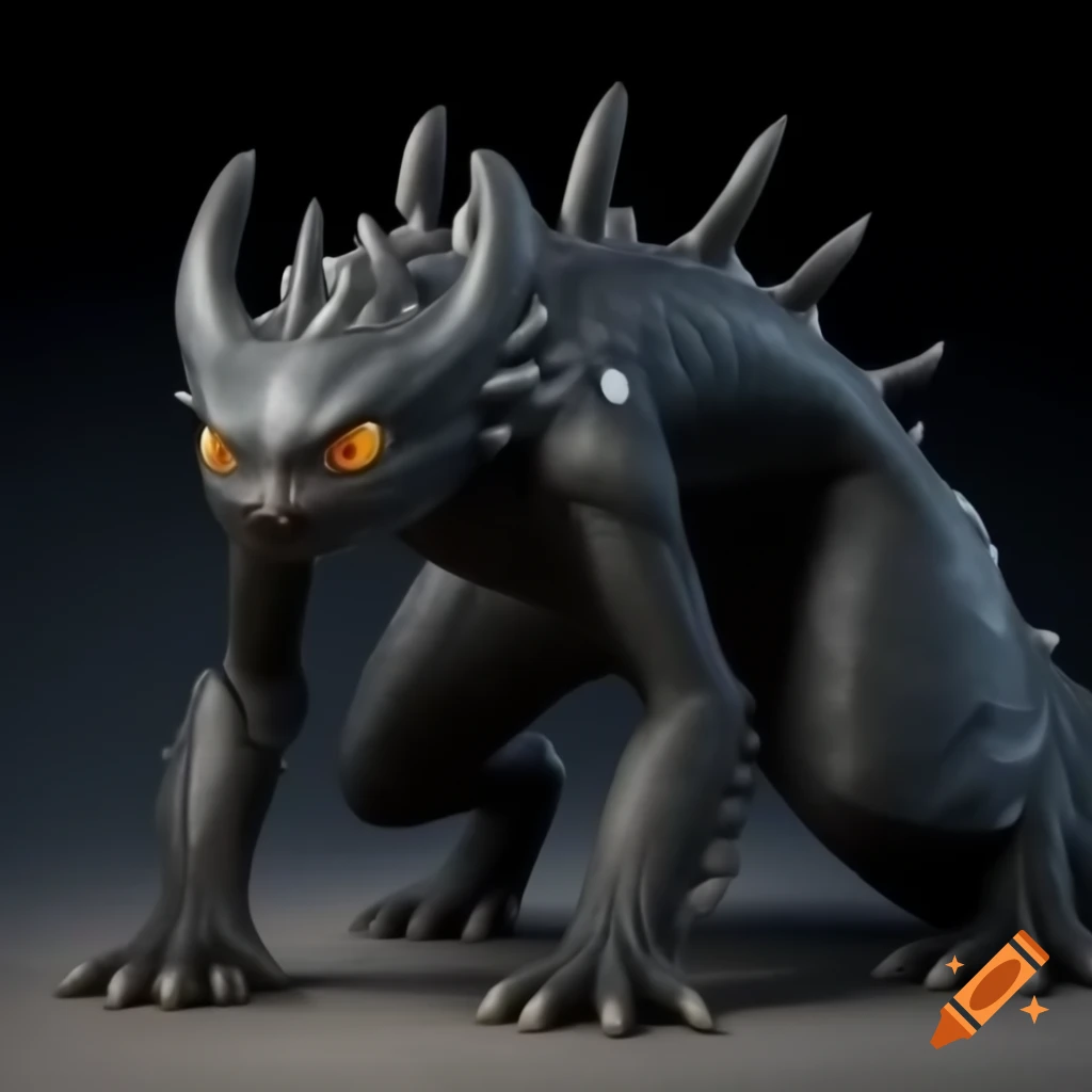 Humanoid toothless dragon creature with digitigrade legs and human-like posture