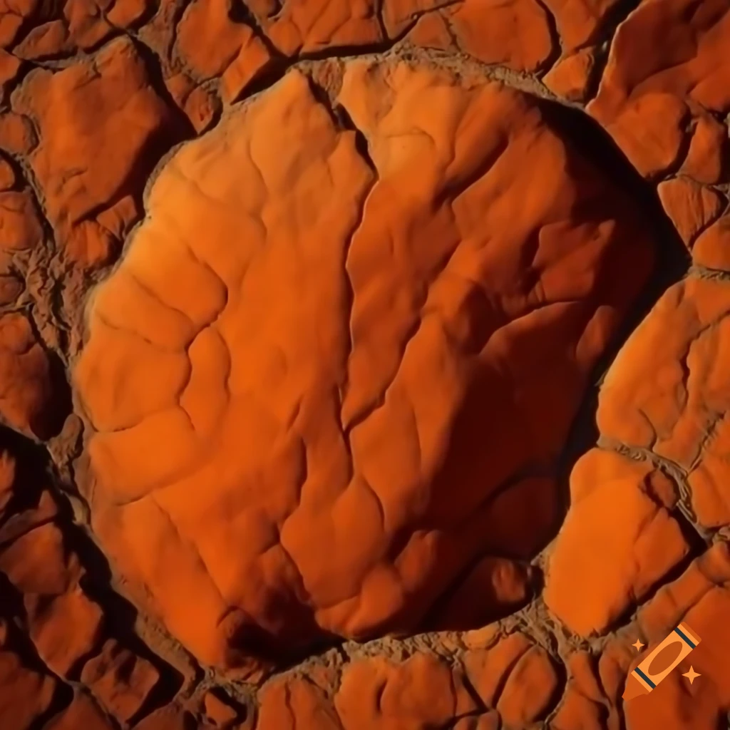 Rocky orange dry earth plate