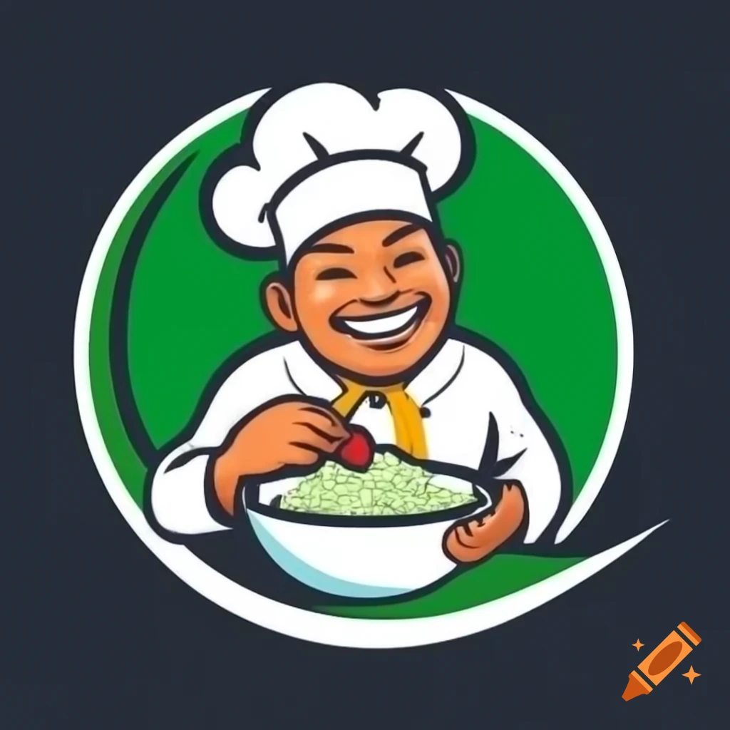Logo concept for Thai Smile featuring a craftsman chef and rice bowl