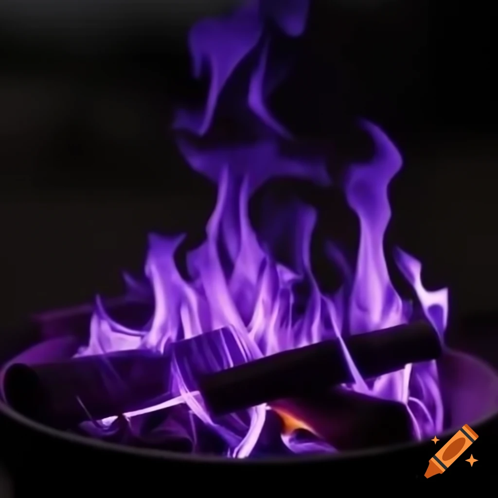 Purple flames with intriguing shapes