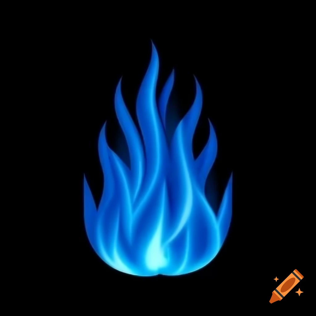 Vibrant blue flame with intricate details
