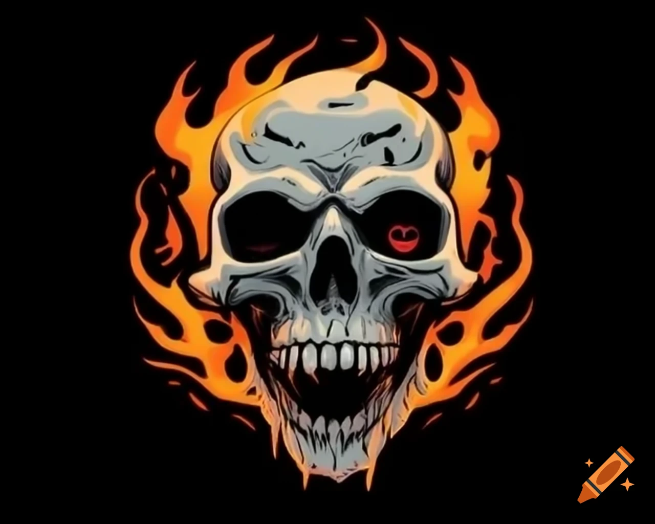 Stylized punisher skull logo with indian flag colors in eye sockets on