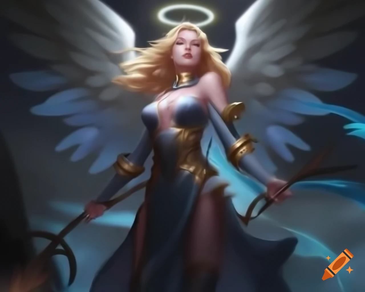 Fantasy art featuring an angel from Magic: The Gathering