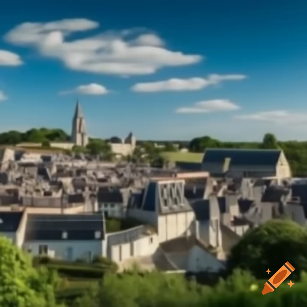 Historic town of Ville Terre d'Auge in Normandy