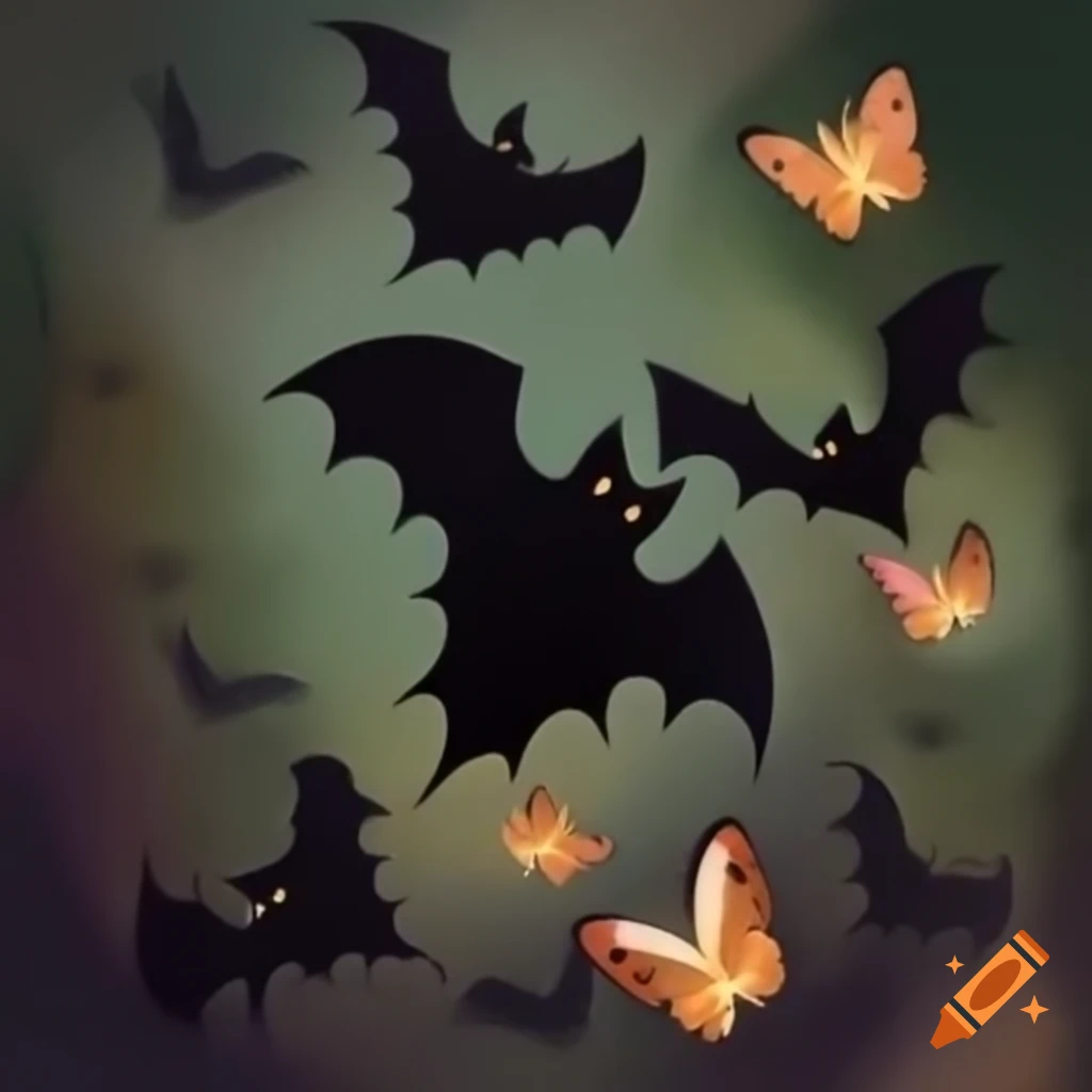 Fine art featuring bats and butterflies