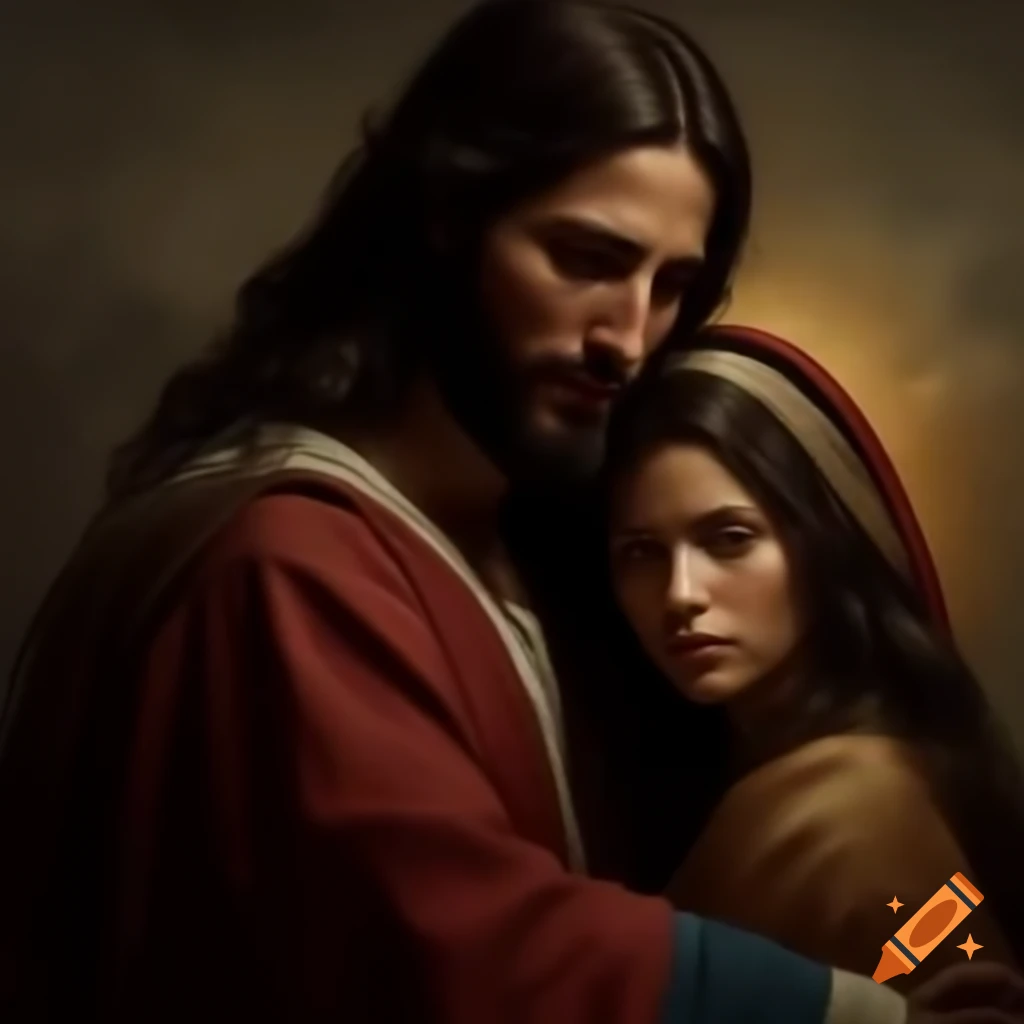 Artistic depiction of Black Jesus and Mrs. Claus