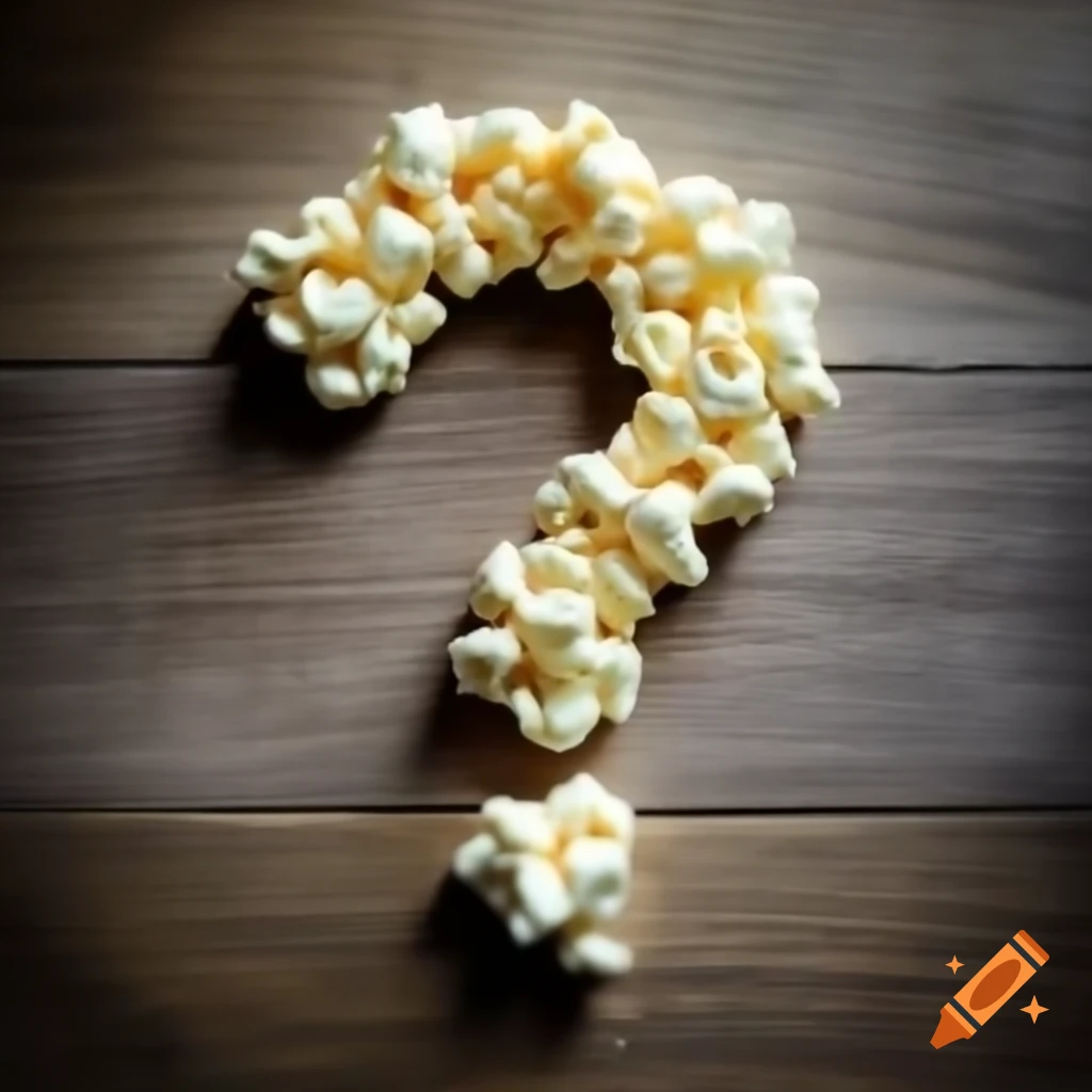 Question mark sculpture created with popcorn