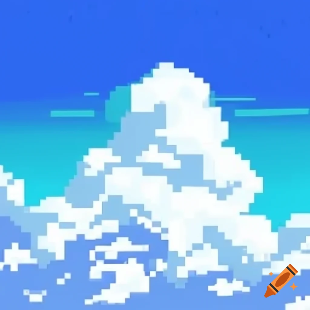 Pixel art sky with clouds in 640x360 resolution