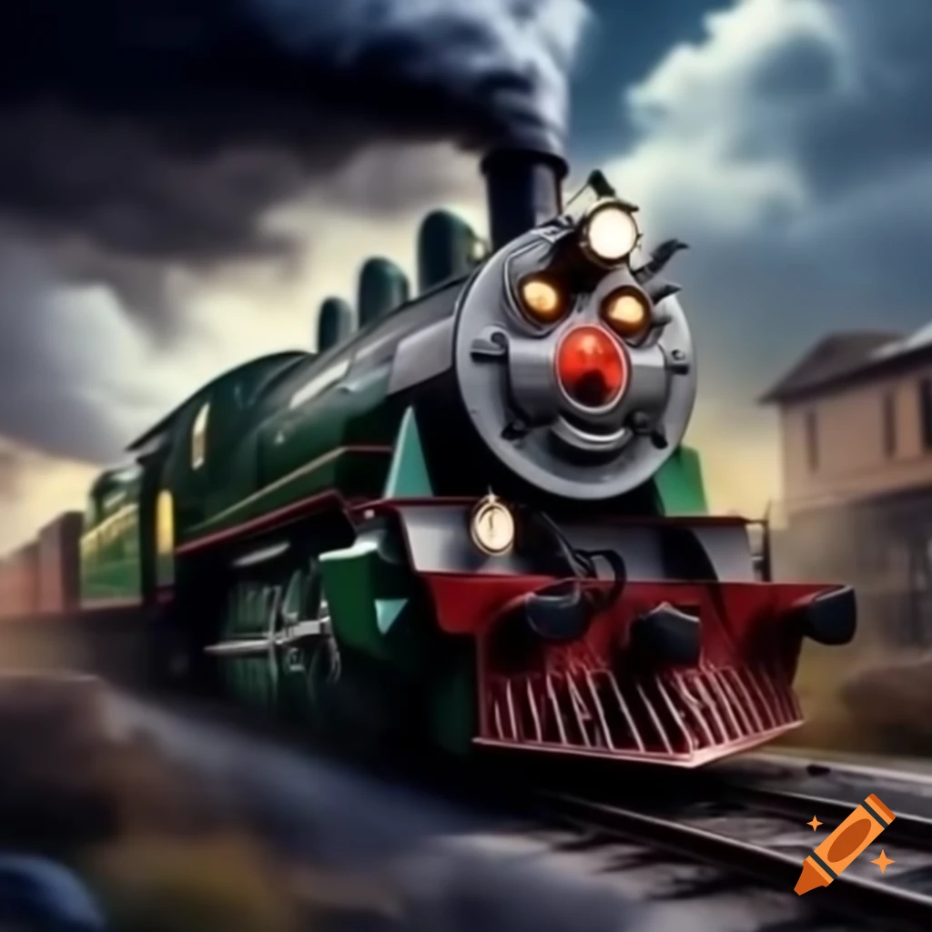 Abstract representation of an insanity-themed train