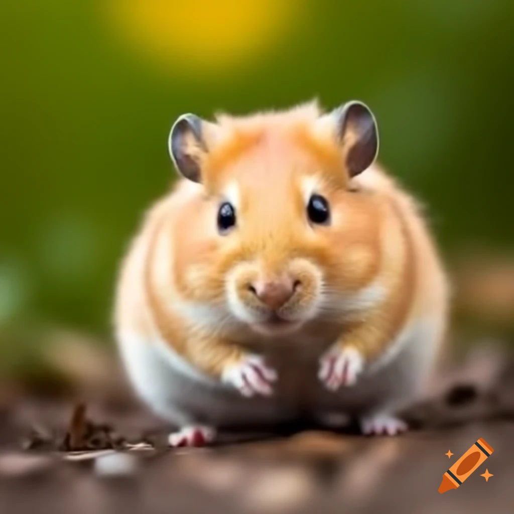 Cute hamster in a playful pose