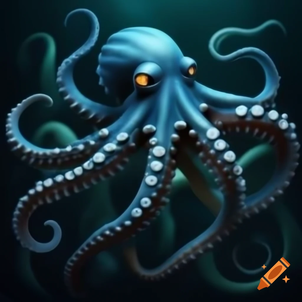 Outline of a scary octopus