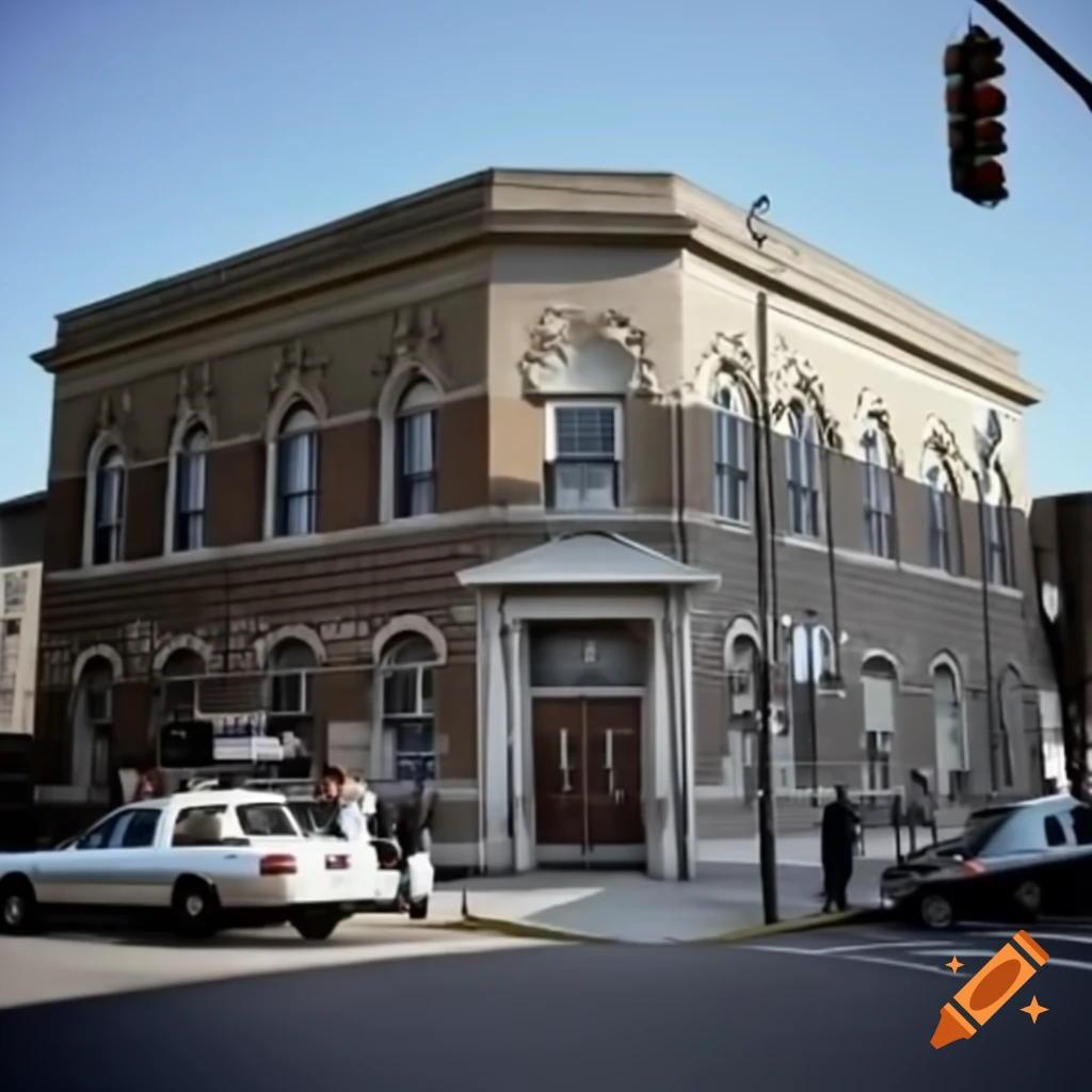 Exterior view of a police station