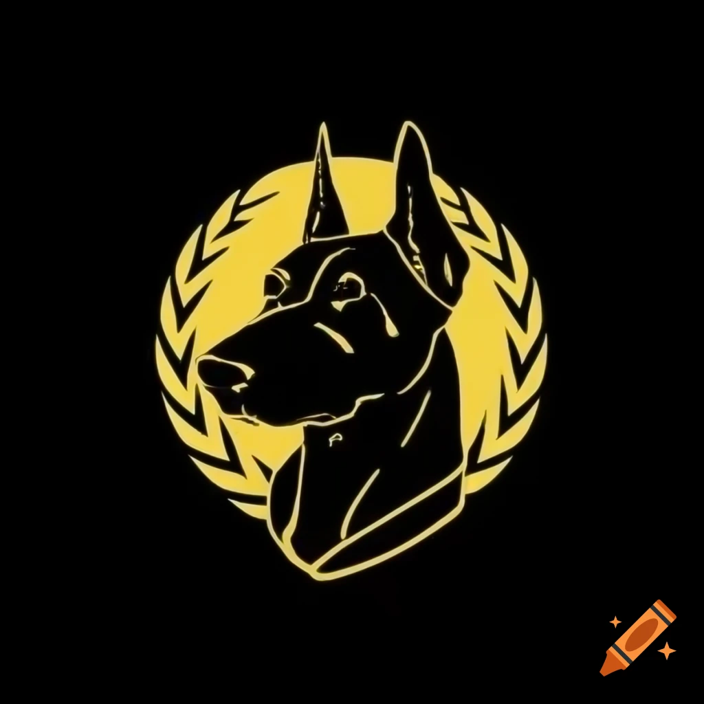 Logo design featuring three Doberman silhouettes