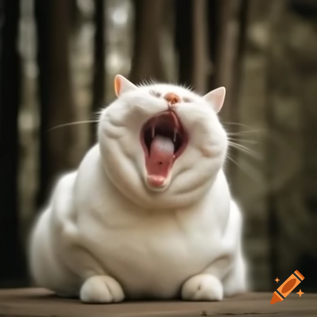 Chubby cat with a playful expression