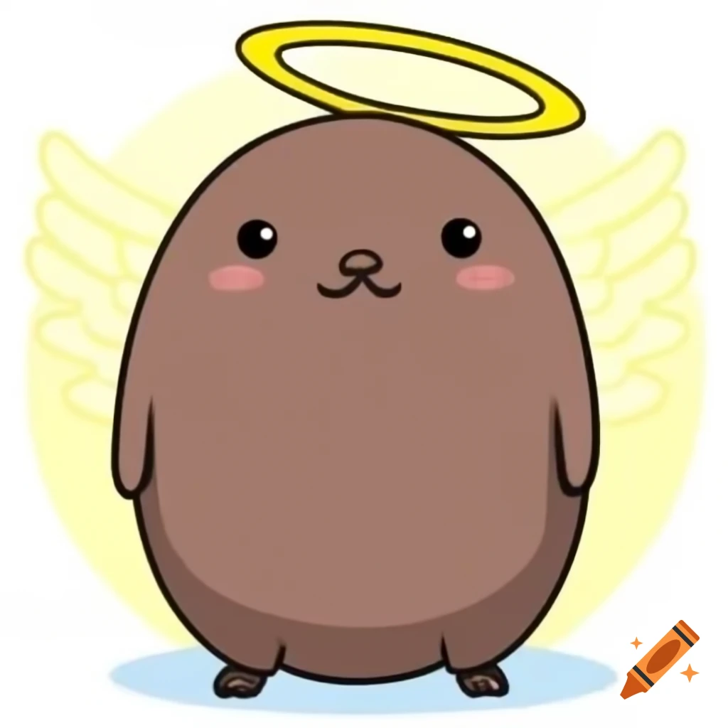 Cartoon angelic mole with halo