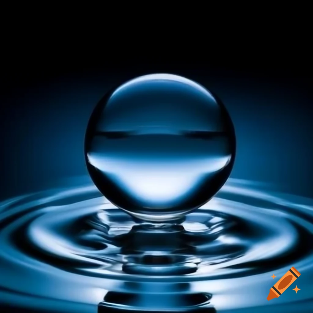 Glass sphere containing a wave of water