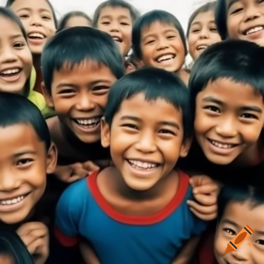 Joyful children playing and smiling