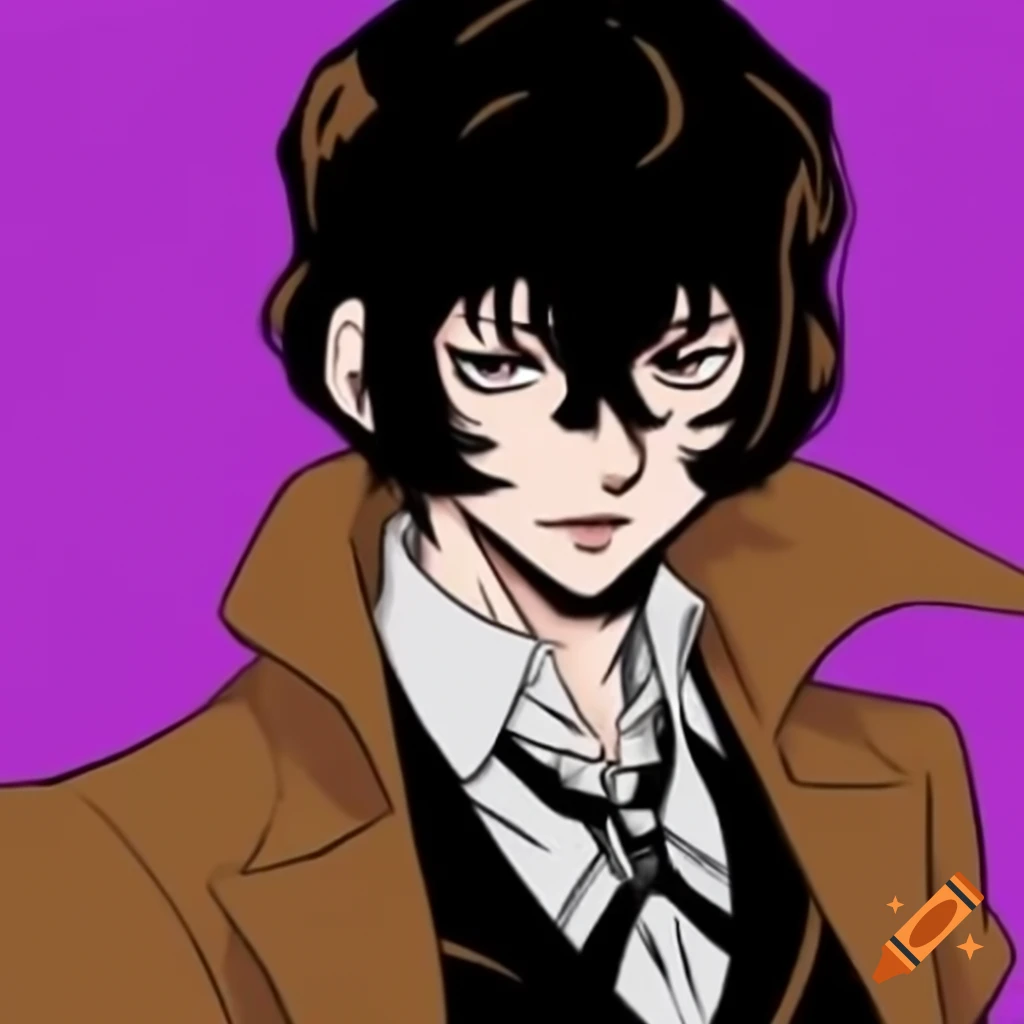 Osamu Dazai illustrated in JoJo art style