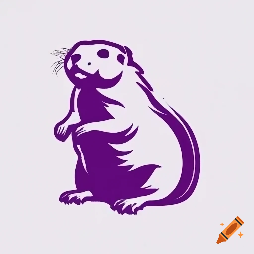 Purple prairie dog American football logo design