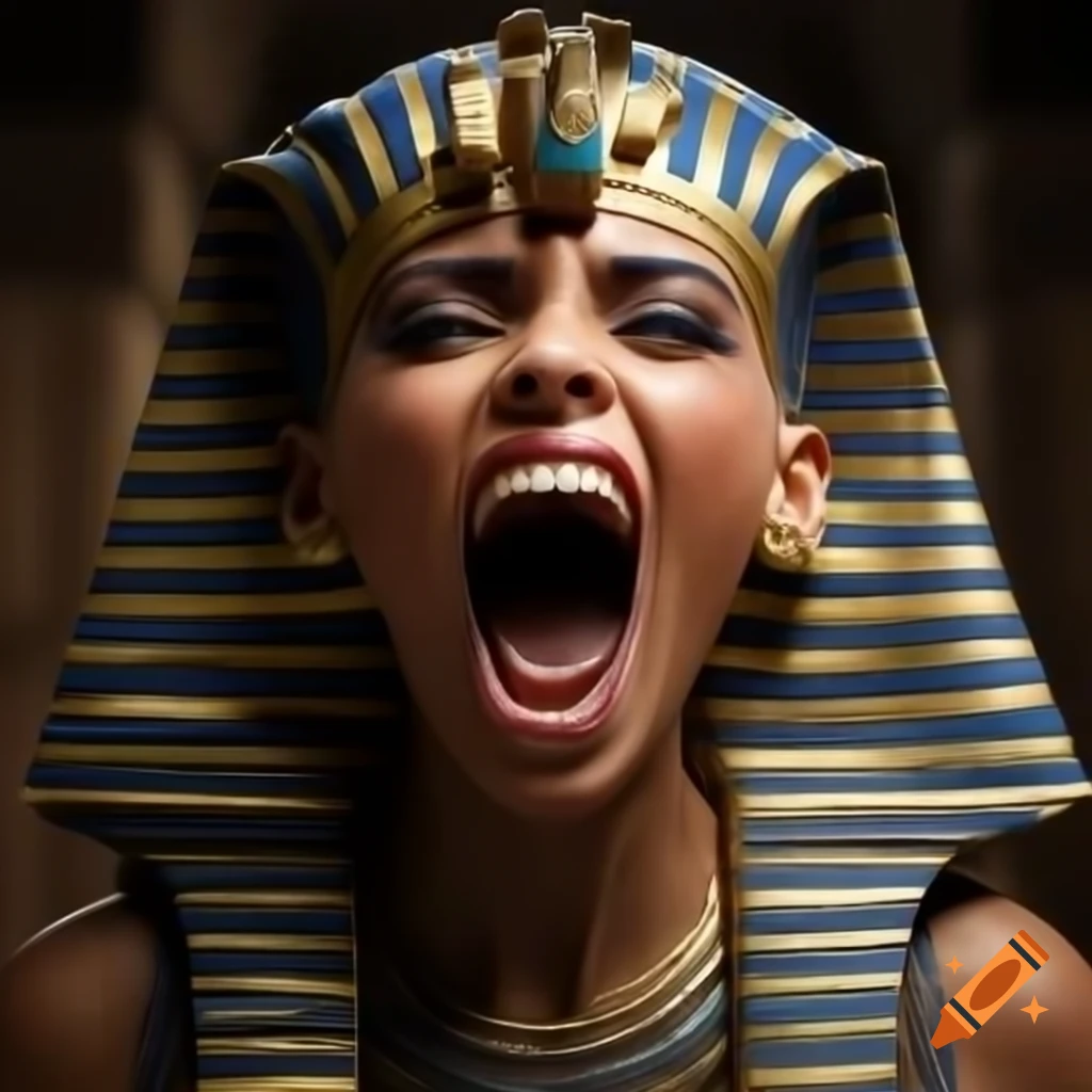 Angry Egyptian princess with stunning details in photo-realistic style