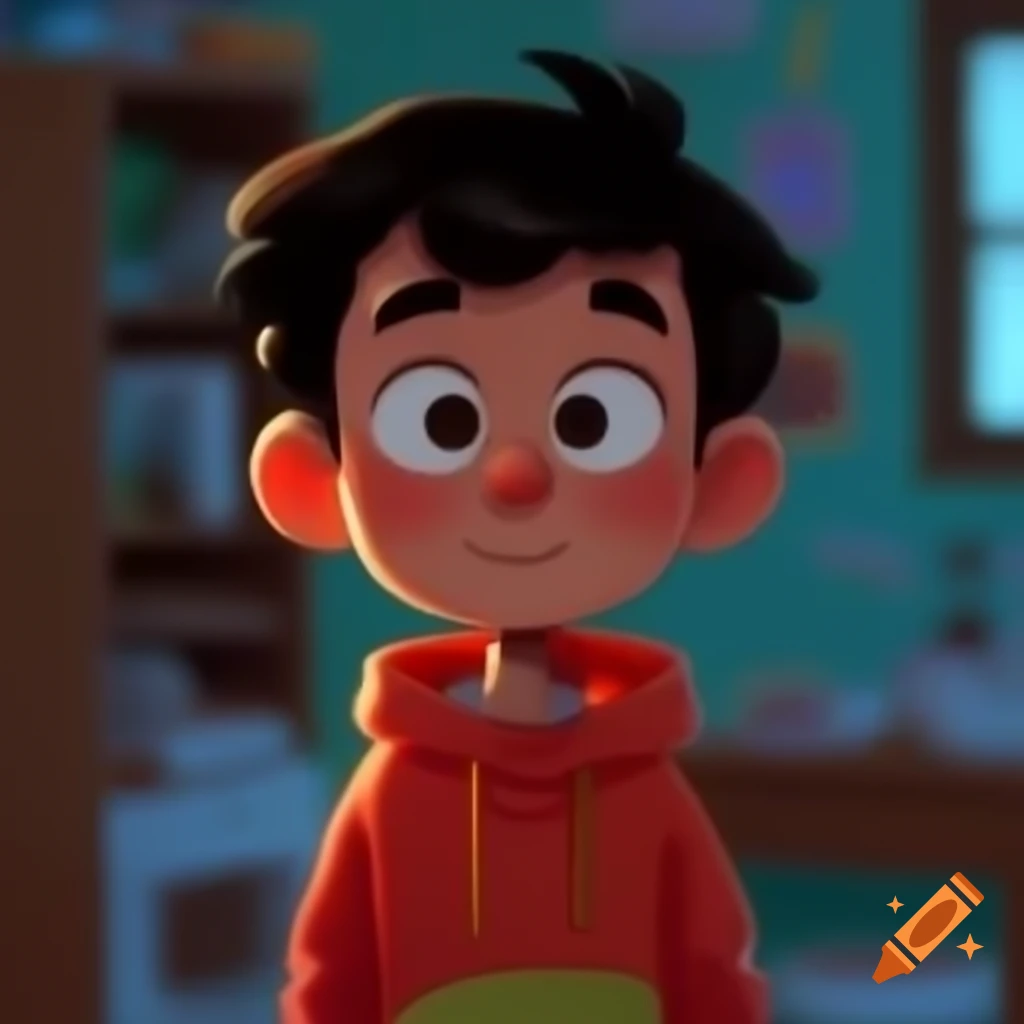 Digital illustration of a 2000's boy's room with retro decor