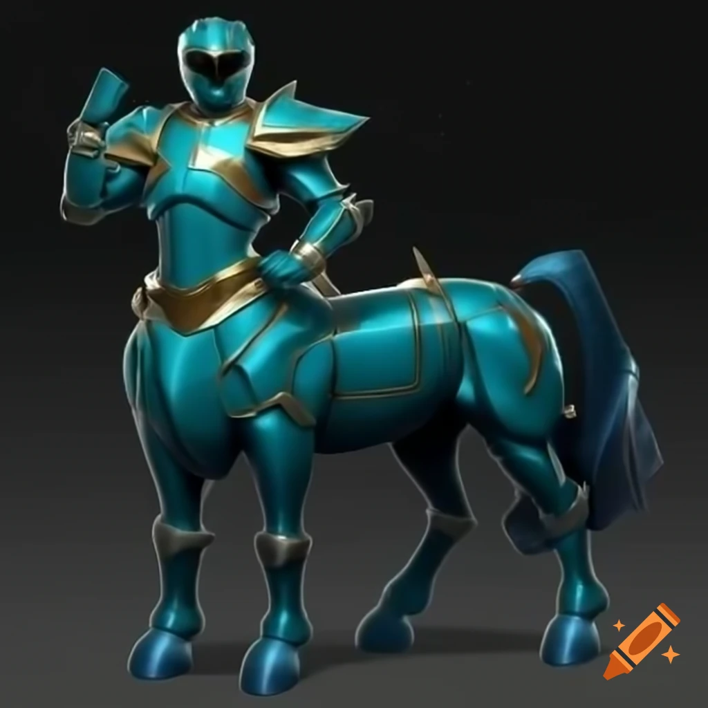 Teal colored armored centaur Power Ranger