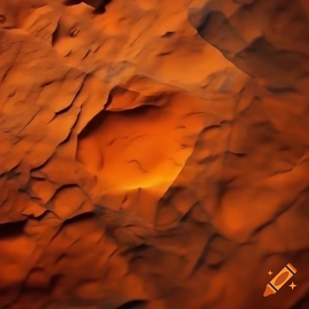 Rocky dry orange plate of earth on craiyon